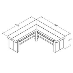 Forest Garden Double Corner Sleeper Bench 1.2m -Garden Haven Shop FGCORNBEN12HD1