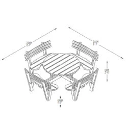 Forest Garden Circular Picnic Table -Garden Haven Shop FGCPT7