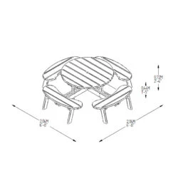 Forest Garden Circular Picnic Table -Garden Haven Shop FGCPT9