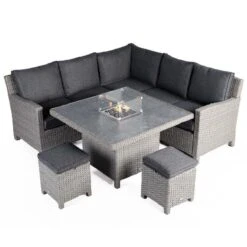 Supremo Catalan Mini Modular Garden Dining Set With Fire Pit Table -Garden Haven Shop catalan minimodular studio web