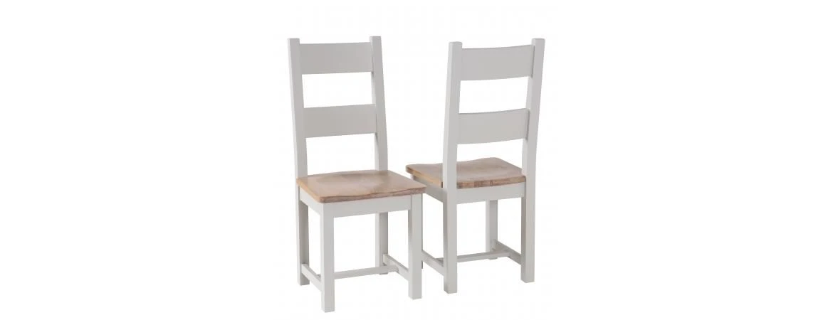 Chalked Oak/Grey Dining Chair With Timber Seat - Oak Furniture 1 Chalked Oak/Grey Dining Chair With Timber Seat - Oak Furniture