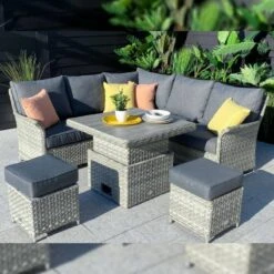 Hartman Heritage Casual Square Dining Set With Adjustable Table