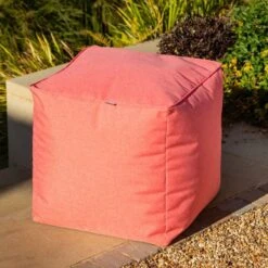 Hartman Outdoor Weatherproof Pouffe -Garden Haven Shop red coral pouffe web