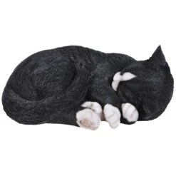 Vivid Arts Real Life Cats - Sleeping Cat Garden Ornament -Garden Haven Shop vivid arts black and white sleeping cat web