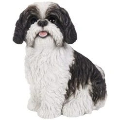 Vivid Arts Real Life Dogs - Shih Tzu Garden Ornament -Garden Haven Shop vivid arts sitting shih tzu black white small web